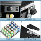 Réfrigérateur à boissons de 1,3 pi³ (37 L) - Mini-réfrigérateur de 48 canettes et 12 bouteilles, porte vitrée, commande par bouton.