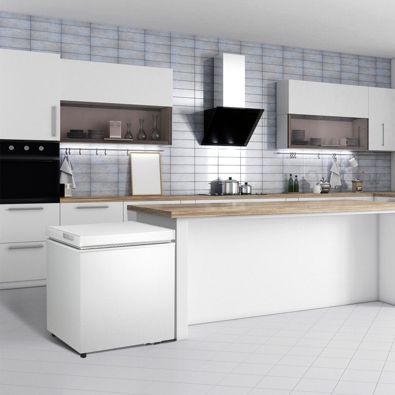 Congélateur coffre de 1,8 pi³ avec panier amovible, vidange par le bas, thermostat à 7 niveaux, conception autoportante pour la maison et l'appartement