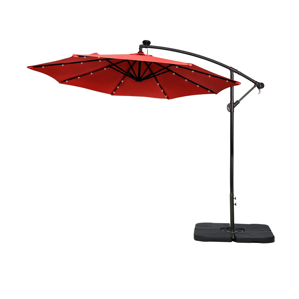 Parasol de terrasse lumineux à énergie solaire de 3 m avec pied
