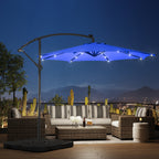 Parasol de terrasse lumineux à énergie solaire de 3 m avec pied