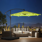 Parasol de terrasse lumineux à énergie solaire de 3 m avec pied