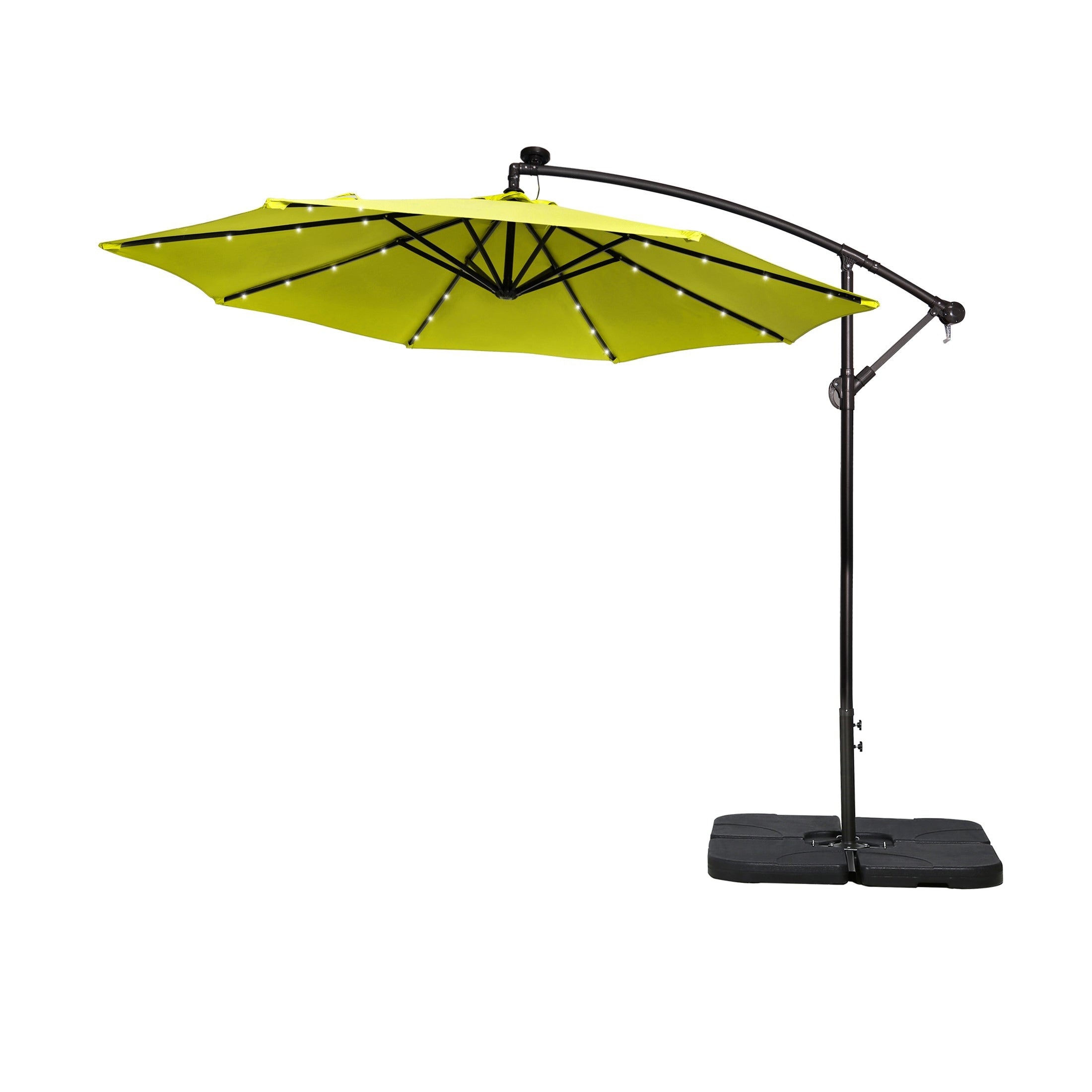 Parasol de terrasse lumineux à énergie solaire de 3 m avec pied