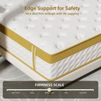 Matelas hybride de 25 cm en mousse à mémoire de forme et ressorts ensachés