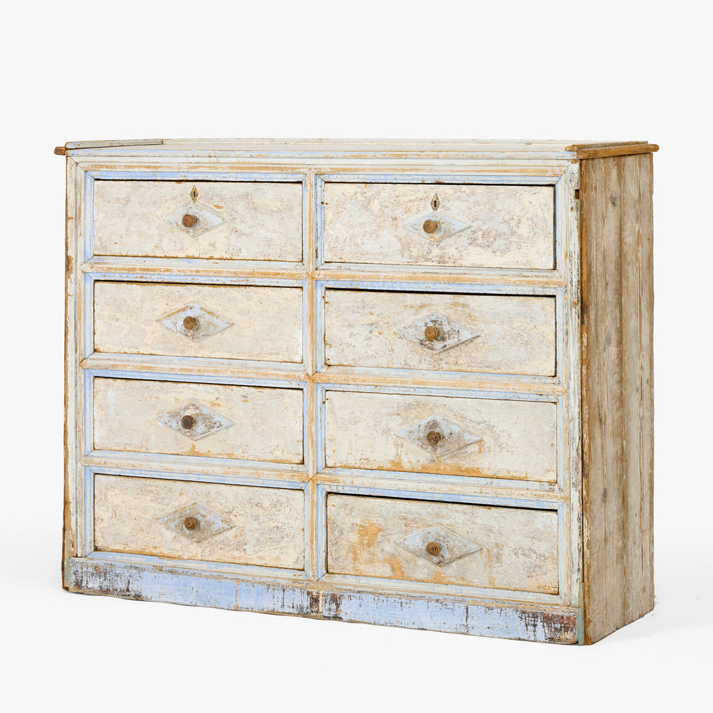 Coffre rustique continental peint d'époque française