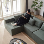 104-Inch Corduroy Modular L Shaped Sectional Sofa,Floor Couch Set,Foam-Filled Compressed Sofa,4 PC Free Combination