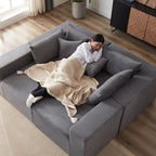 104-Inch Corduroy Modular L Shaped Sectional Sofa,Floor Couch Set,Foam-Filled Compressed Sofa,4 PC Free Combination