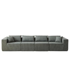 104-Inch Corduroy Modular L Shaped Sectional Sofa,Floor Couch Set,Foam-Filled Compressed Sofa,4 PC Free Combination