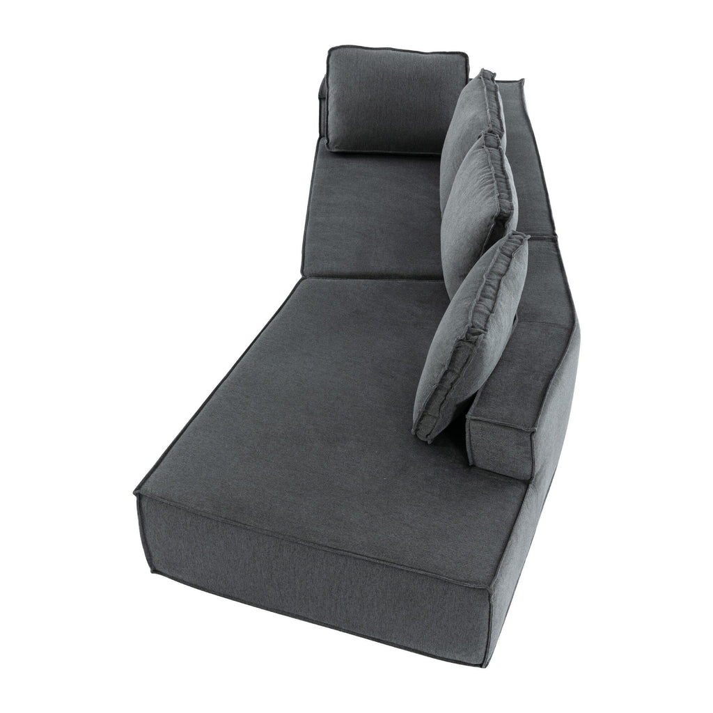 Canapé-lit/méridienne élégant et moderne de 125 cm, aux lignes épurées, pour salon, beige