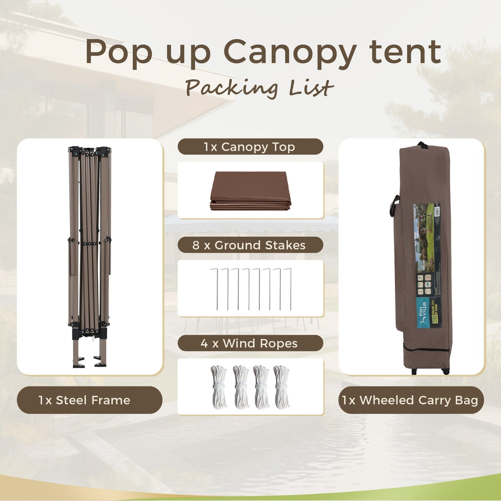 Toit de jardin pliable et renforcé de 4 m x 4 m avec élégant rideau d'angle - 4 m x 4 m