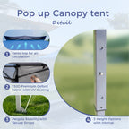 Toit de jardin pliable et renforcé de 4 m x 4 m avec élégant rideau d'angle - 4 m x 4 m