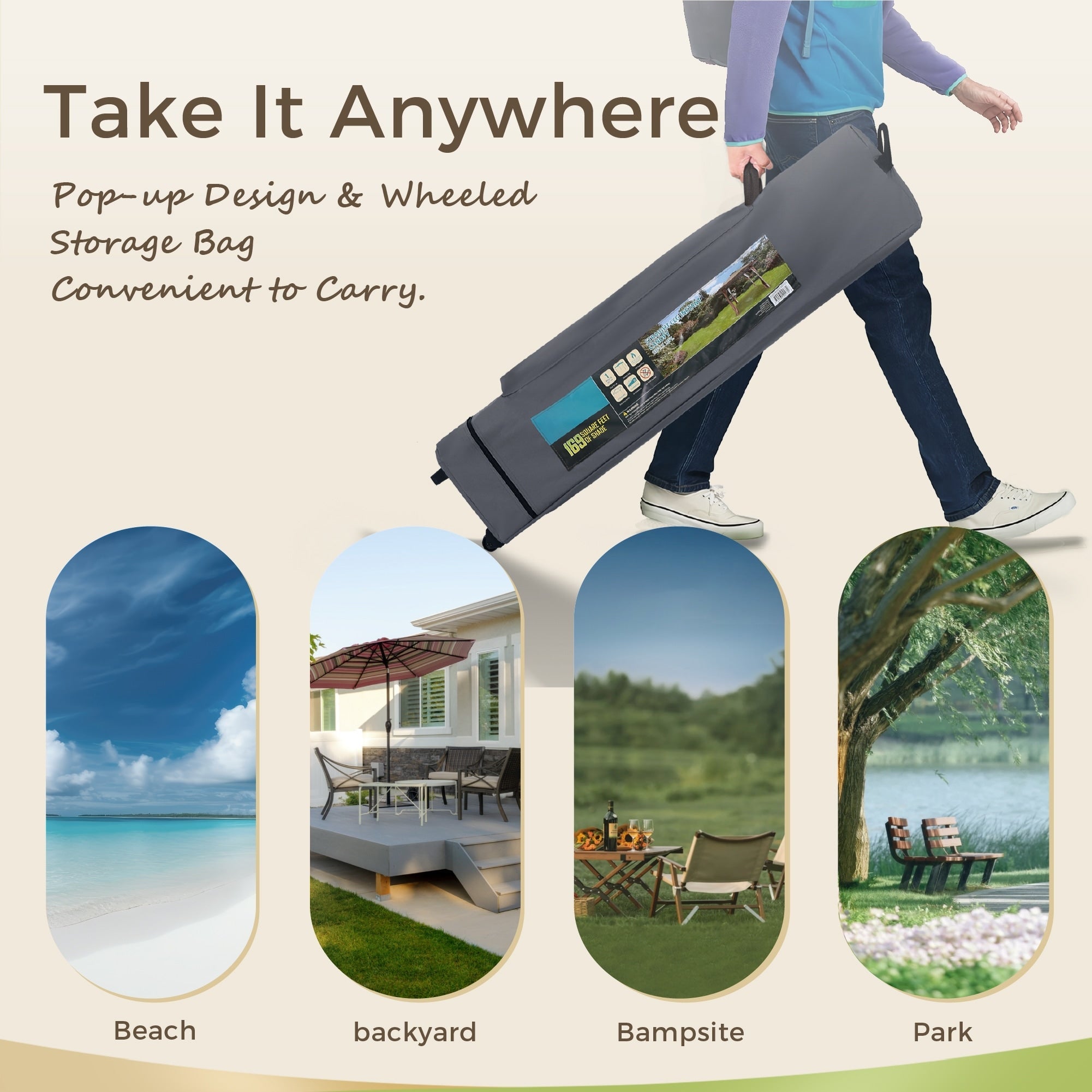 Toit de jardin pliable et renforcé de 4 m x 4 m avec élégant rideau d'angle - 4 m x 4 m