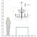 Lustre minimaliste à 15 lumières, style chandelier, 2 niveaux, design ancien - 48