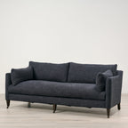 Canapé Holloway revêtu de tissu noir délavé lavable (90)