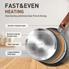 Ensemble de 17 pièces de batterie de cuisine en granit, comprenant casseroles et poêles antiadhésives