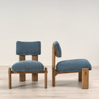 Fauteuil d'appoint Cassius en tissu épais bleu nuit