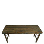 Grande table de mariage vintage en bois naturel