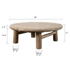 Table basse ronde Emy, aspect naturel vieilli