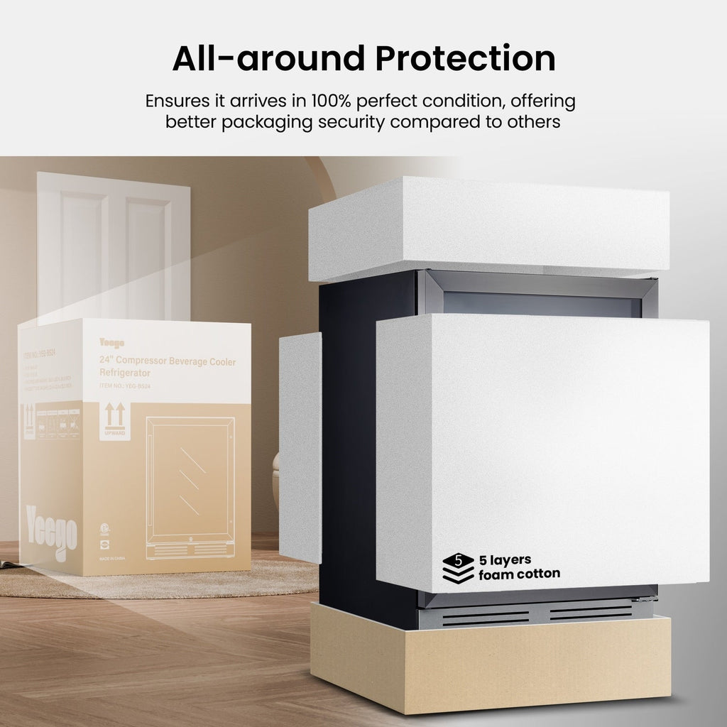 Réfrigérateur à boissons de 61 cm (24 pouces) - Capacité de 140 canettes - Idéal pour sodas et vins