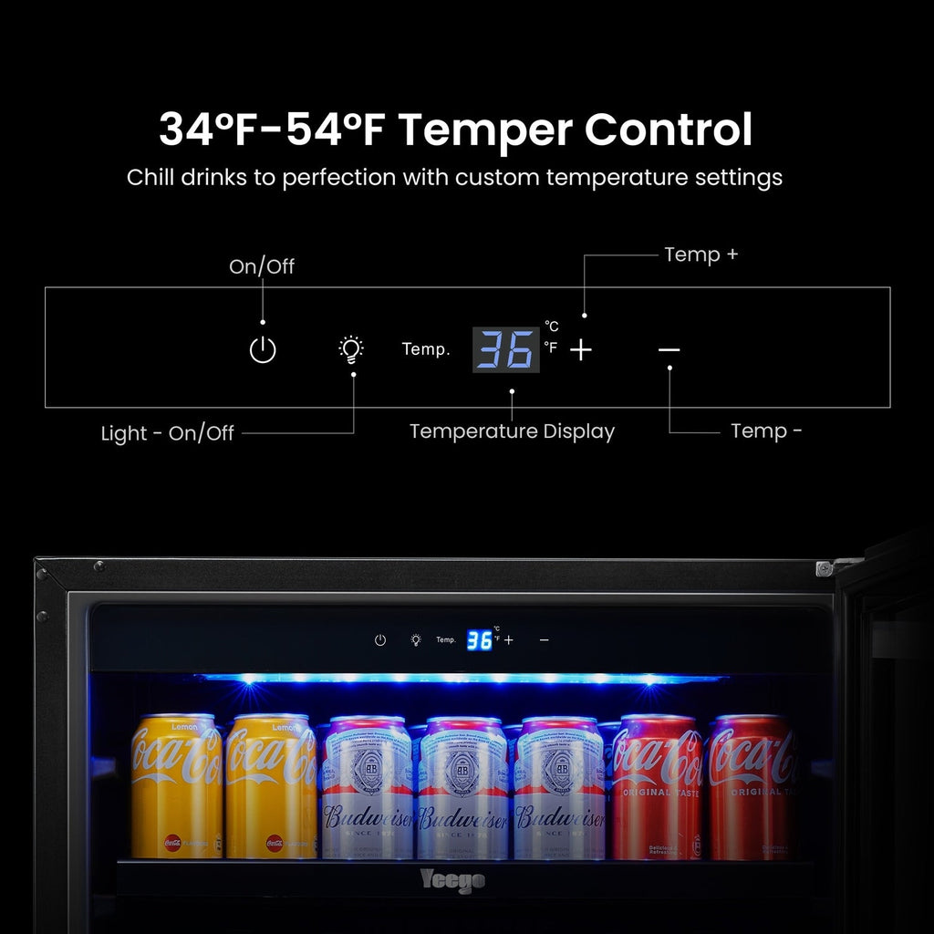 Réfrigérateur à boissons de 61 cm (24 pouces) - Capacité de 140 canettes - Idéal pour sodas et vins