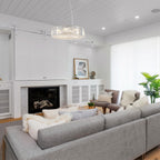 Lustre de style campagnard à 8 lumières de 63 cm (24,8 po), lustre en cristal, lustre tambour pour salle à manger, salon, chambre à coucher et cuisine