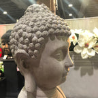 Statue de Bouddha méditant en béton léger de 65 cm (25,6 po)