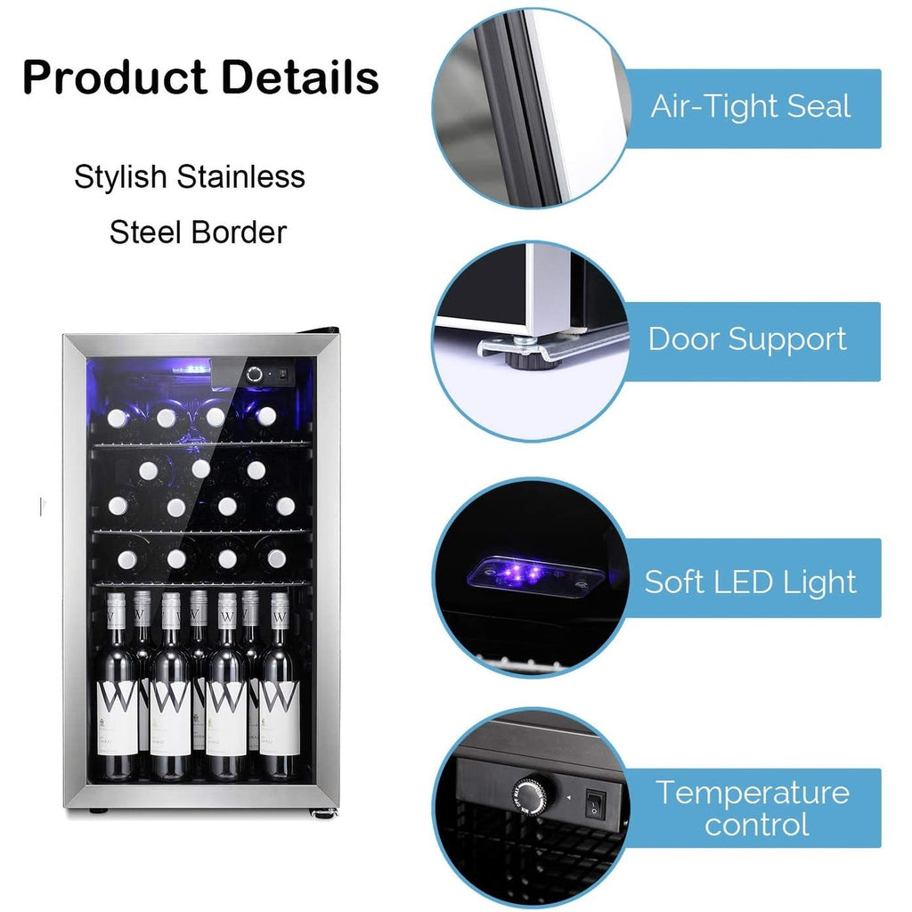 Cave à vin/réfrigérateur à boissons miniature 26 bouteilles - 44,5 x 49 x 79 cm
