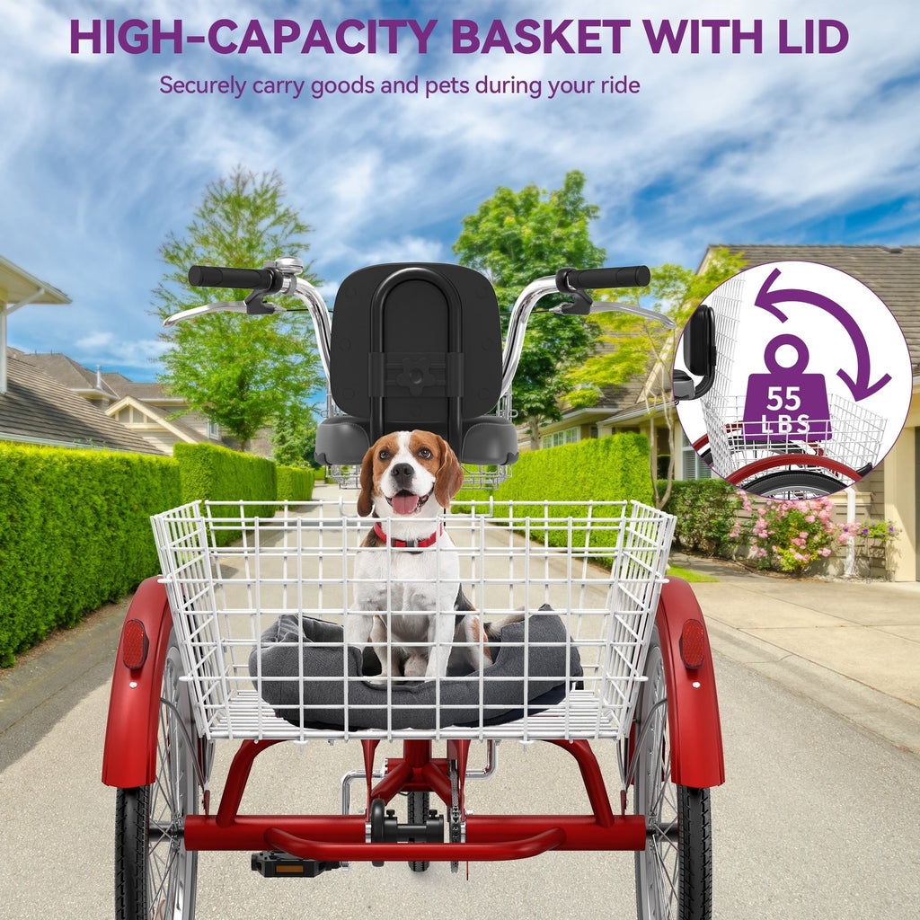 26 Tricycles bleus pour adultes à 3 roues avec paniers amovibles