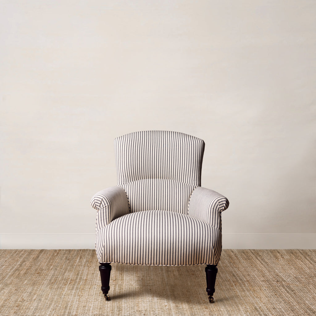 Chaise Miranda en coloris anthracite à rayures françaises