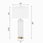 Lot de 2 lampes de table blanches USB en céramique de 28 pouces
