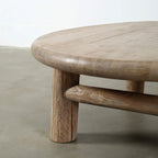 Table basse ronde Emy, aspect naturel vieilli