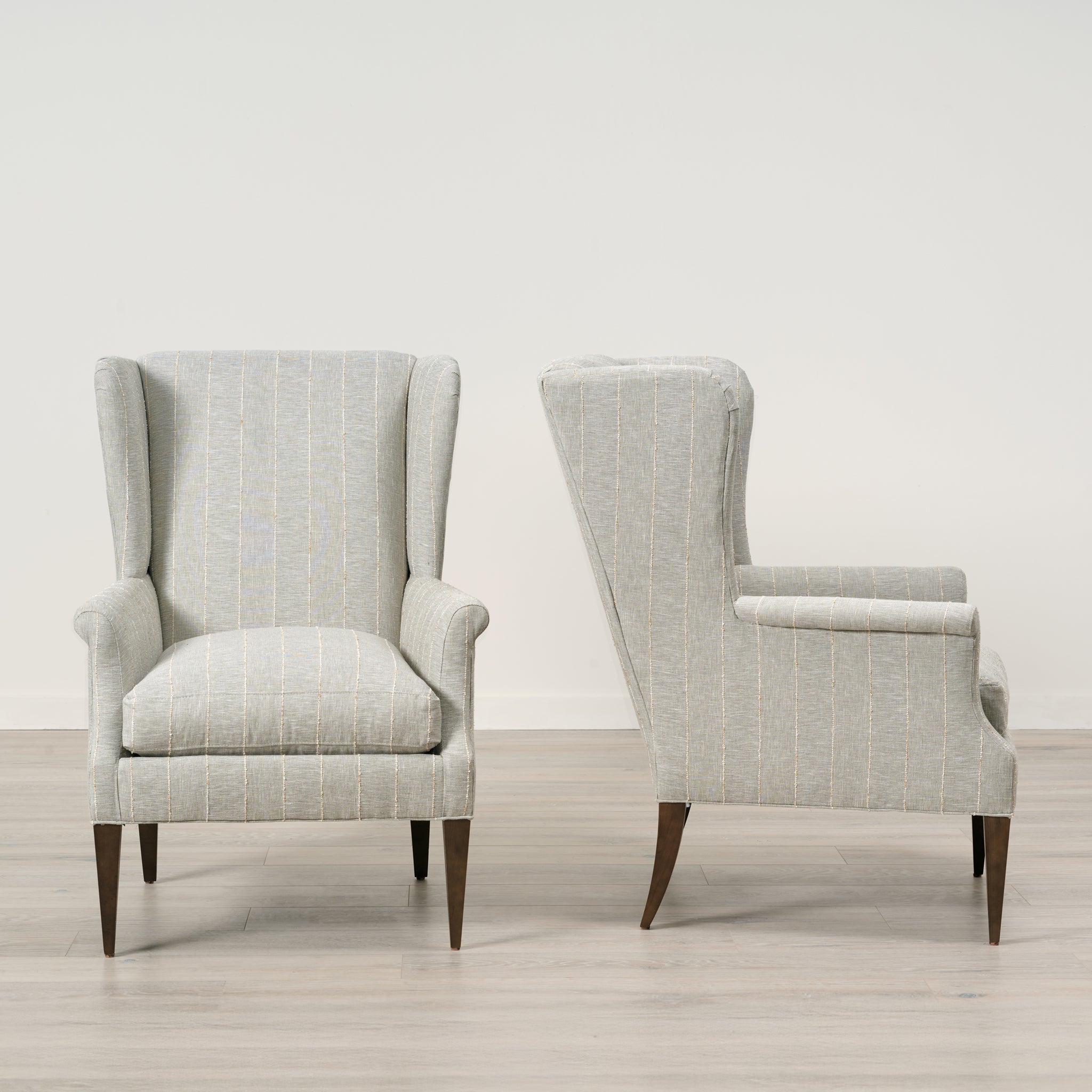 Chaise Heywood en rayures sauge naturelles à l'épreuve des enfants