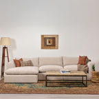 Canapé d'angle Billow en coloris blanc tourterelle résistant