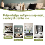 Ensemble de 3 miroirs muraux rectangulaires en métal noir - 31,9 cm (H) x 15,75 cm (L) x 0,75 cm (P)