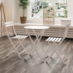 3-Piece Minimalist Patio Bistro Set of Foldable Round Table & Chairs - 3-Piece-Patio-Bistro-Set