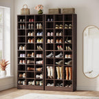 Armoire à chaussures haute pour 30 paires, étagère à chaussures en bois blanc à 10 niveaux pour placard ou entrée - 10 niveaux