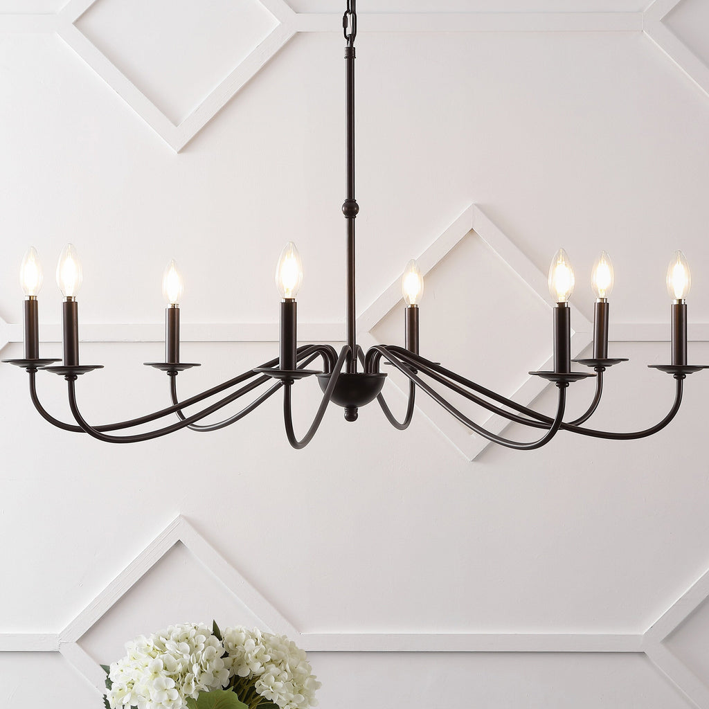 Lustre LED en fer à 6 lumières de 34,75 pouces, par JONATHAN Y