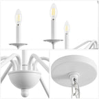 Lustre LED en fer à 6 lumières de 34,75 pouces, par JONATHAN Y