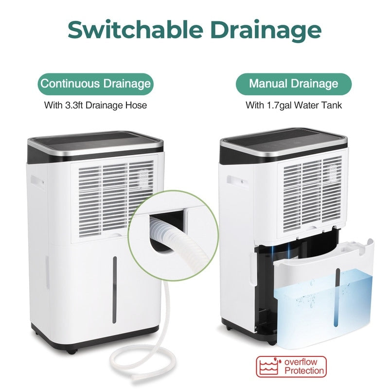 Déshumidificateurs de 3500 pi² pour sous-sols, maisons, grandes pièces et chambres, déshumidificateur de garage silencieux