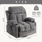 360° Swivel Recliner Chair with Massage, Heat, USB, and Cup Holders