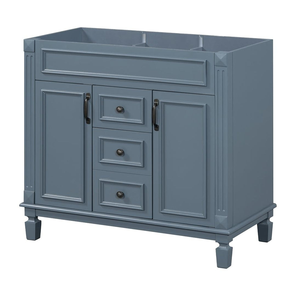 Meuble-lavabo moderne de 91 cm (36 po) avec vasque et armoire à miroir, 2 portes et 2 tiroirs