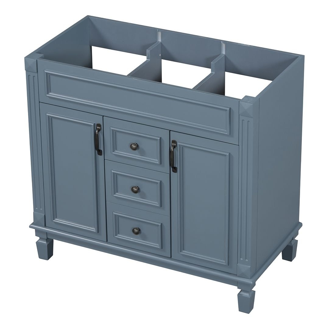 Meuble-lavabo moderne de 91 cm (36 po) avec vasque et armoire à miroir, 2 portes et 2 tiroirs