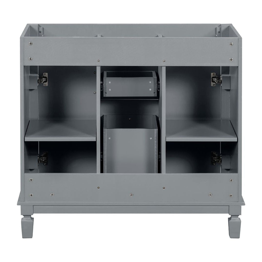 Meuble-lavabo moderne de 91 cm (36 po) avec vasque et armoire à miroir, 2 portes et 2 tiroirs