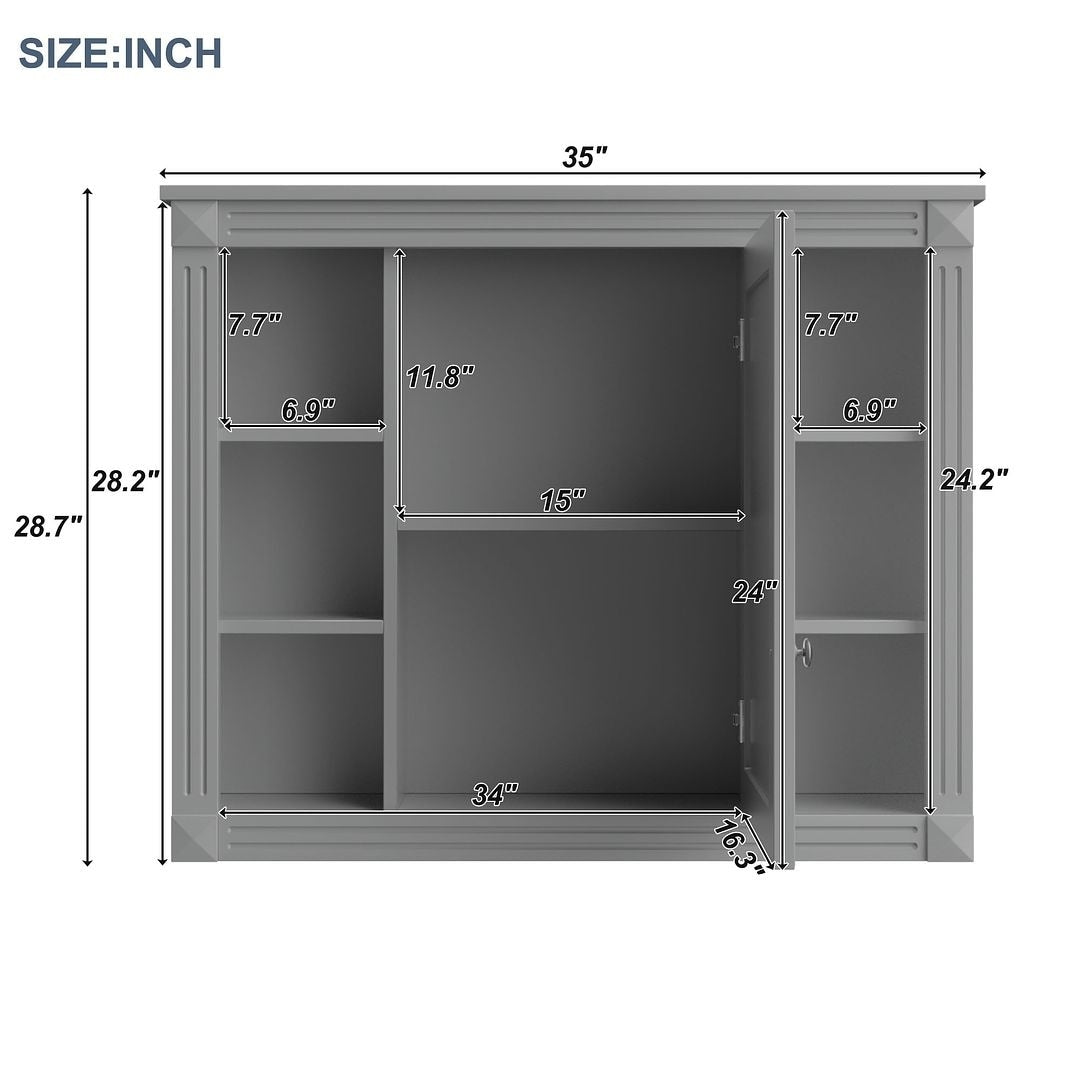 Meuble-lavabo moderne de 91 cm (36 po) avec vasque et armoire à miroir, 2 portes et 2 tiroirs