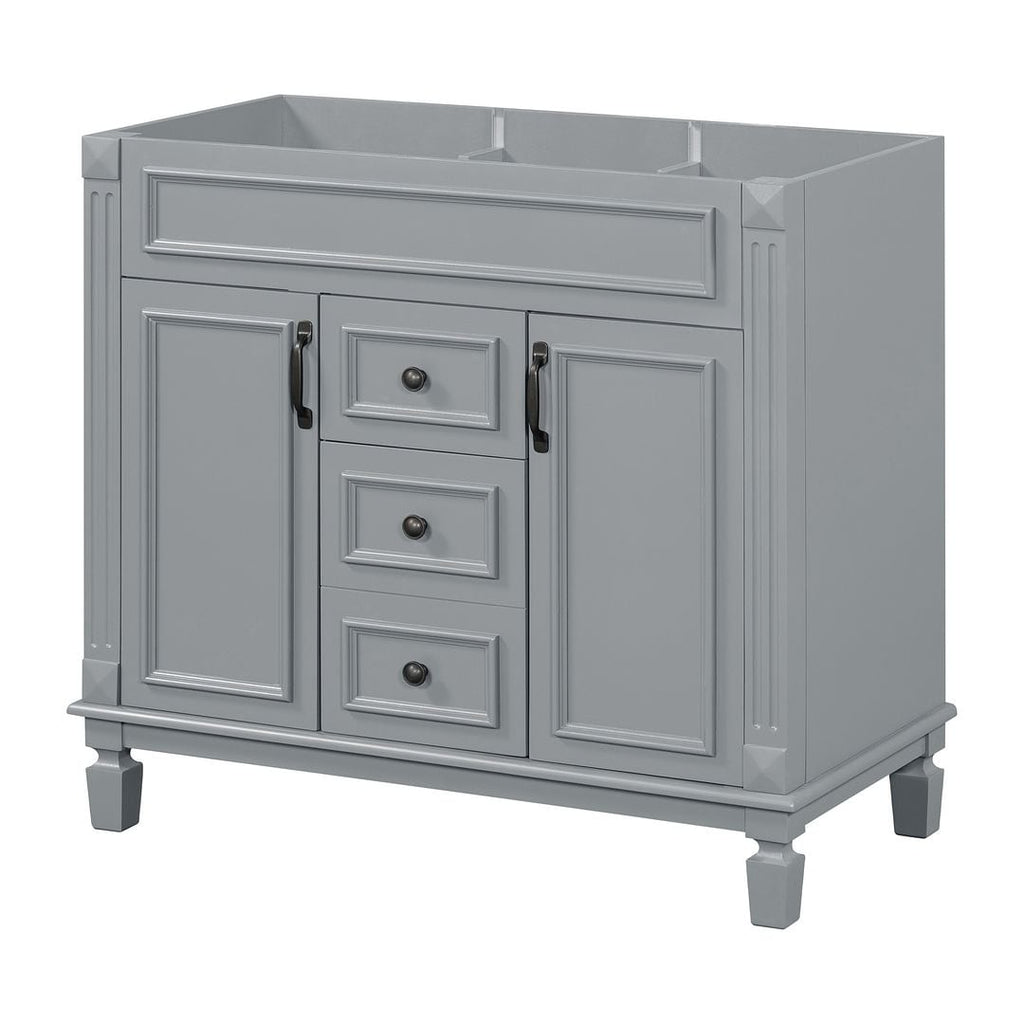 Meuble-lavabo moderne de 91 cm (36 po) avec vasque et armoire à miroir, 2 portes et 2 tiroirs