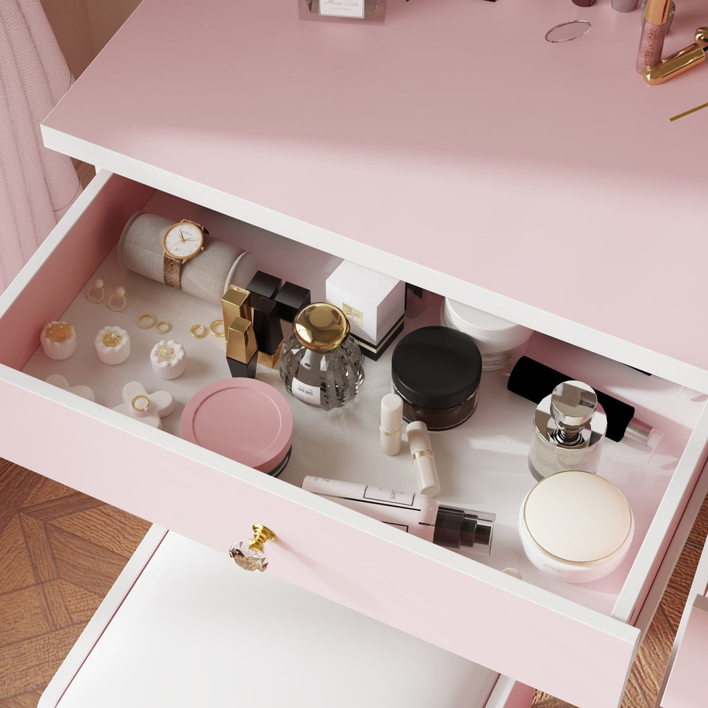 Ensemble coiffeuse de 100 cm de large avec tabouret et miroir