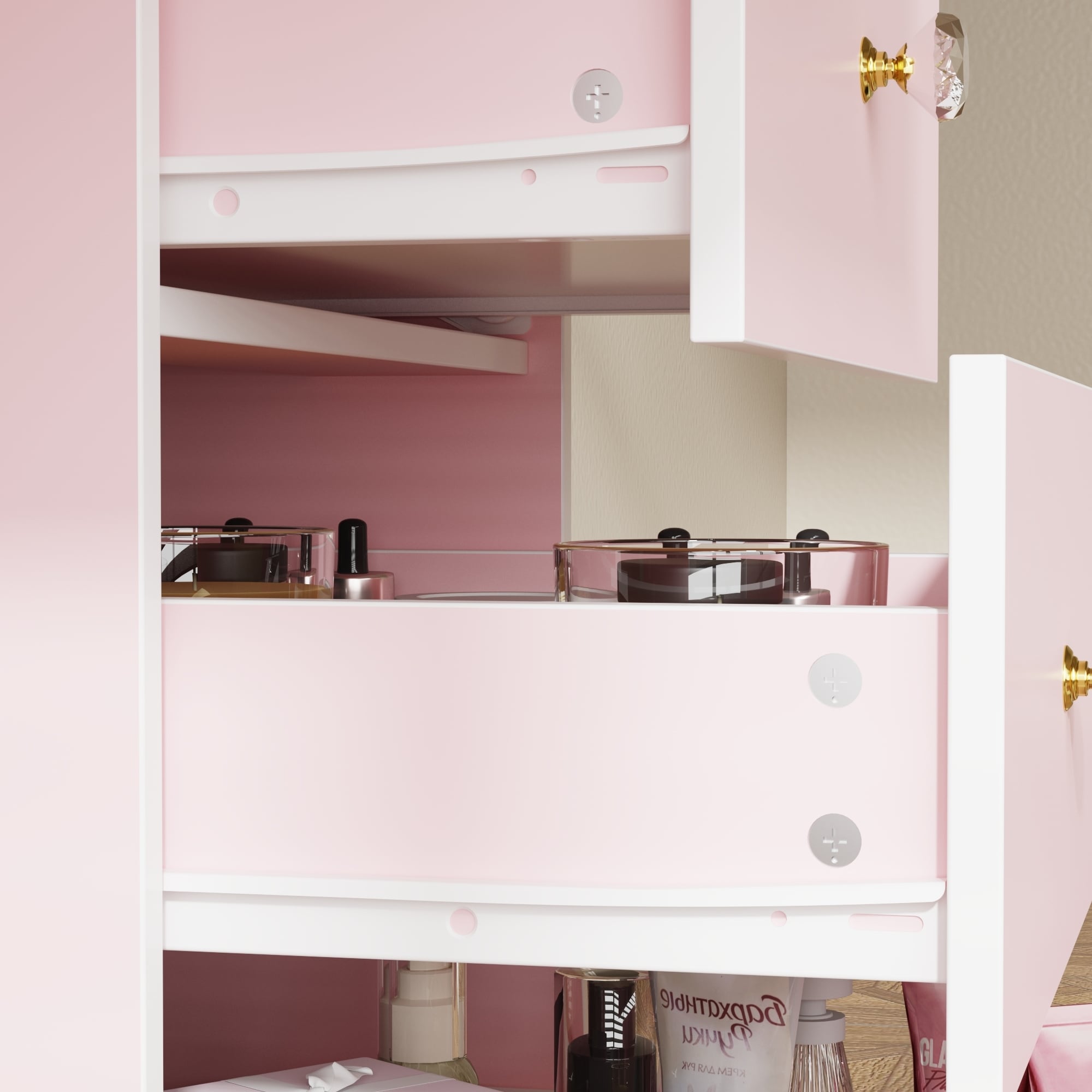 Ensemble coiffeuse de 100 cm de large avec tabouret et miroir