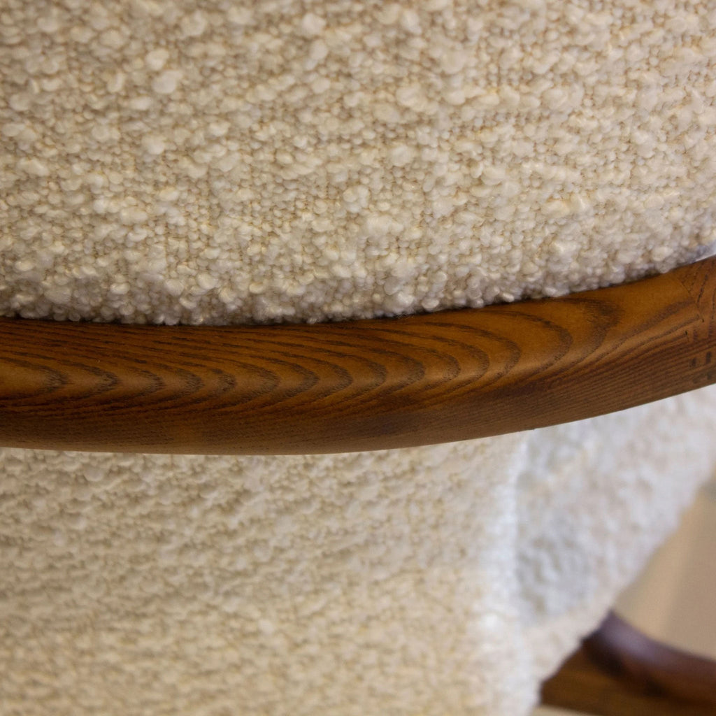 Fauteuil Ileen Lounge en bouclette crème