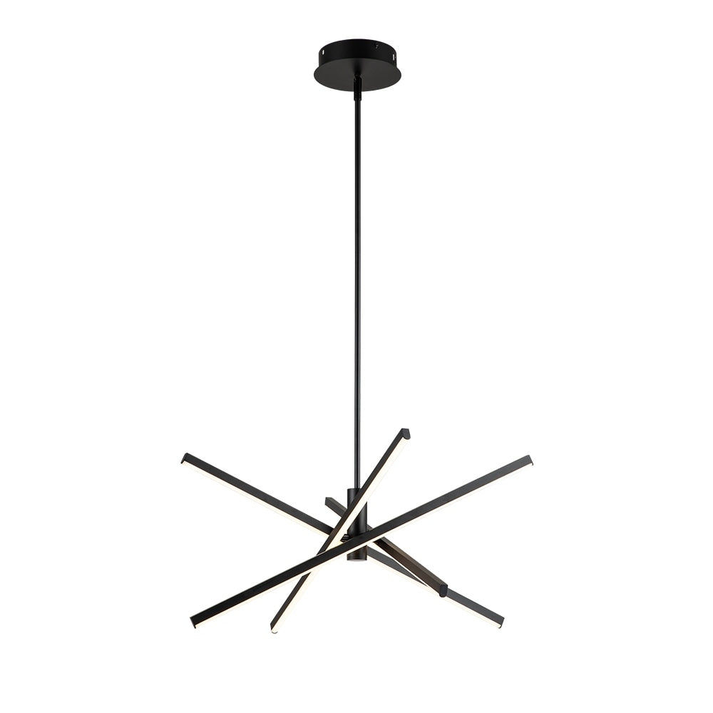 Lustre LED moderne en aluminium noir et or de style Sputnik, suspension linéaire pour salon/salle à manger/cuisine