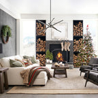 Lustre LED moderne en aluminium noir et or de style Sputnik, suspension linéaire pour salon/salle à manger/cuisine