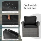 4 PCS Patio Sofa Set with Coffee Table Outdoor Conversation Couch Set